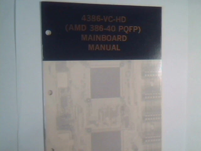 User's Manual Guide - 4386-VC-HD AMD 386-40 PQFP Mainboard motherboard cache - image 4