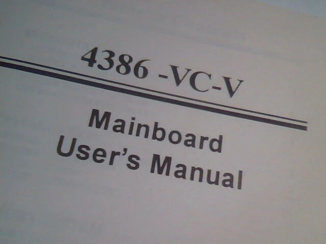 User's Manual Guide - 4386-VC-V Mainboard 486 386 cache system motherboard - image 3