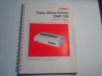 Tandy Operation Manual - Daisy Wheel Printer DWP 230 26-2812 Bilingual