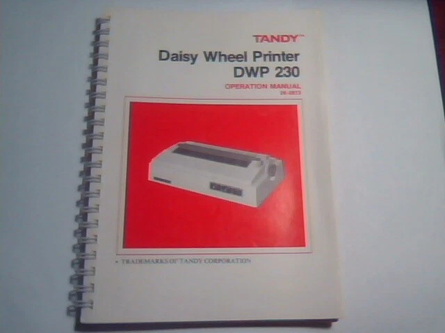 Tandy Operation Manual - Daisy Wheel Printer DWP 230 26-2812 Bilingual