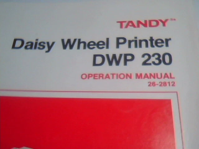Tandy Operation Manual - Daisy Wheel Printer DWP 230 26-2812 Bilingual - image 2