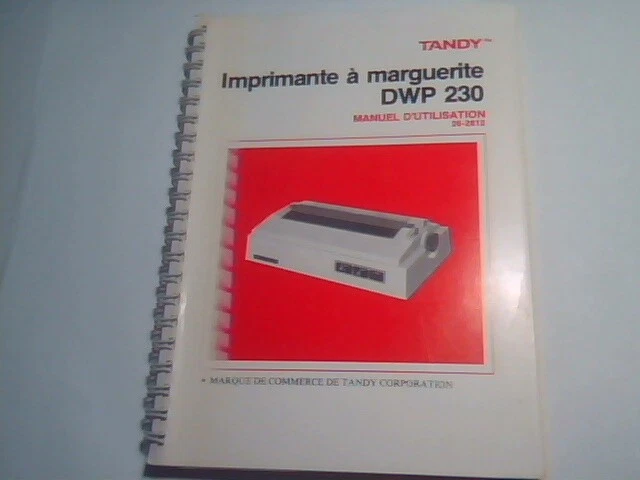 Tandy Operation Manual - Daisy Wheel Printer DWP 230 26-2812 Bilingual - image 5
