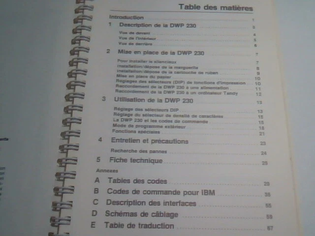 Tandy Operation Manual - Daisy Wheel Printer DWP 230 26-2812 Bilingual - image 8