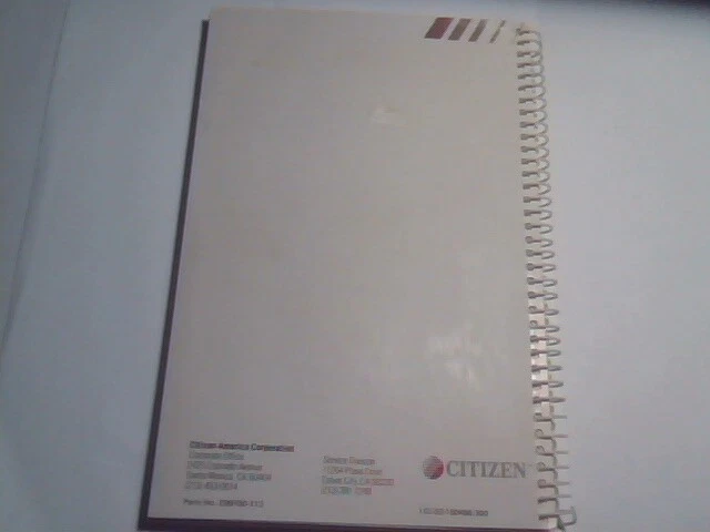 Citizen User's Manual Guide MSP-10 MSP-15 Printer - E99750-113 - image 4