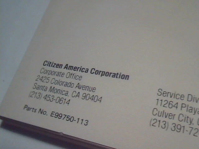 Citizen User's Manual Guide MSP-10 MSP-15 Printer - E99750-113 - image 5