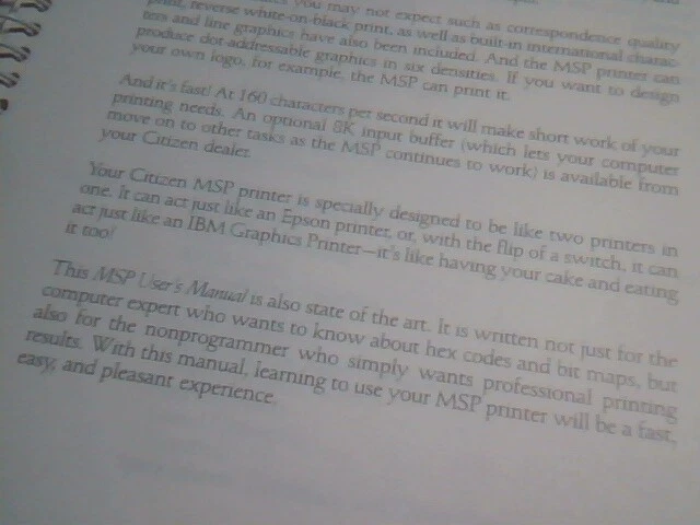 Citizen User's Manual Guide MSP-10 MSP-15 Printer - E99750-113 - image 7