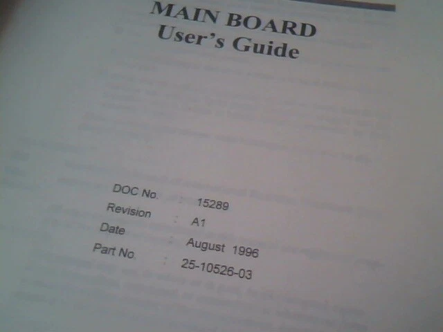 User's Manual Guide - PT-2006 Mainboard - doc no 15289 rev A1 August 1996 - image 3