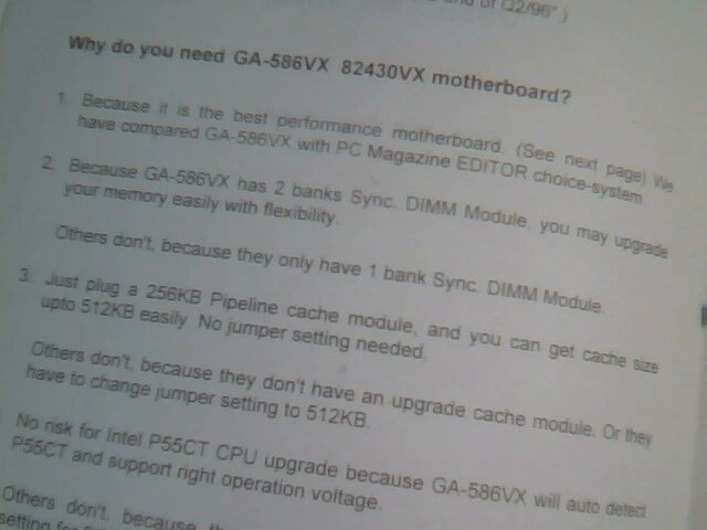 User's Manual Guide - Magitronic GA-586VX Pentium PCI ISA Motherboard 82430 VX - image 4