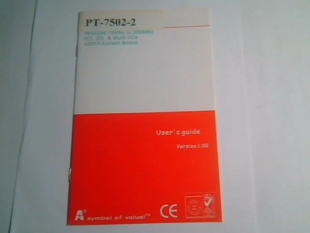 User's Manual Guide - PT-7502-2 Pentium 430VX System Board Ver 1.00