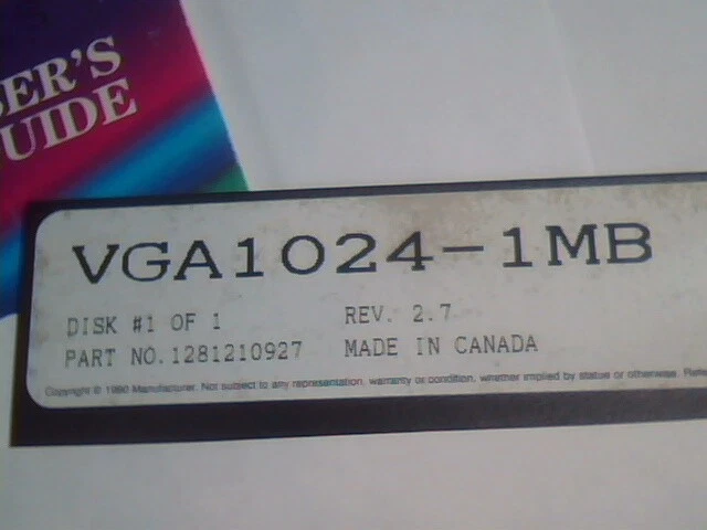 Manual + floppy - ATI VGAWonder 1988 IBM VGA Video Card VGA1024-1MB - image 2