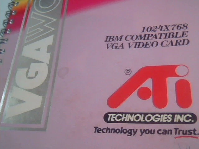 Manual + floppy - ATI VGAWonder 1988 IBM VGA Video Card VGA1024-1MB - image 3