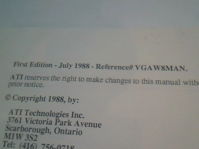 Manual + floppy - ATI VGAWonder 1988 IBM VGA Video Card VGA1024-1MB - image 4