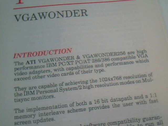 Manual + floppy - ATI VGAWonder 1988 IBM VGA Video Card VGA1024-1MB - image 5