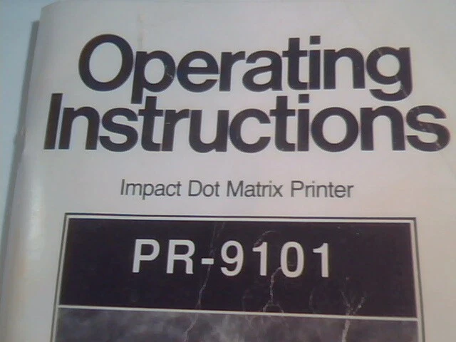 Operating Instruction Manual - Impact Dot Matrix Printer PR-9101 Raven Roland - image 2
