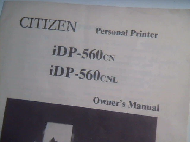 User's Manual Guide - Citizen Personal Printer iDP-560CN iDP-560CNL CBM - image 2