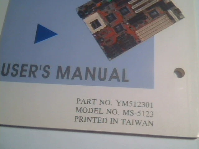 User's Manual Guide - PCI Pentium S16 Mainboard YM512301 System Board MS-5123 - image 4