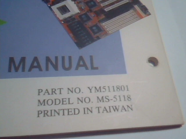 User's Manual Guide - PCI Pentium S14 Mainboard YM511801 System Board MS-5118 - image 4