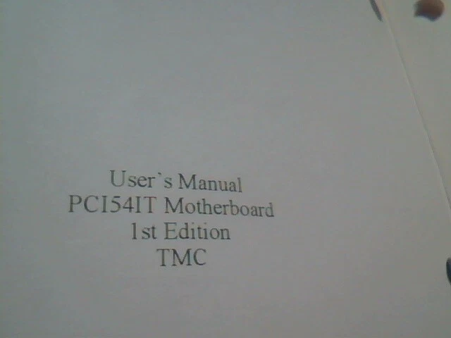 User's Manual Guide - PCI54IT PCI System Board Ver 0.10A - image 5