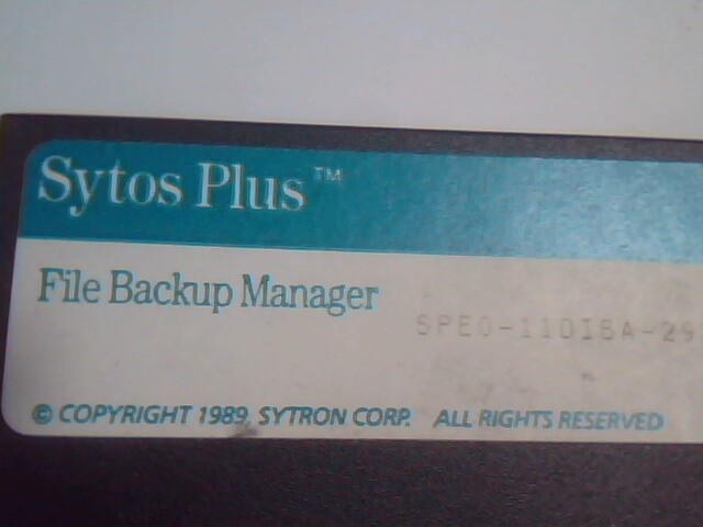 Sytos Plus - File Backup Manager 5.25 floppy disk - 1989 Sytron - image 2