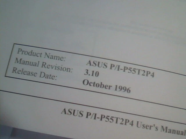 User's Guide Manual - ASUS P/I-P55T2P4 PCI ISA Processor Mainboard AS9610Z - image 3