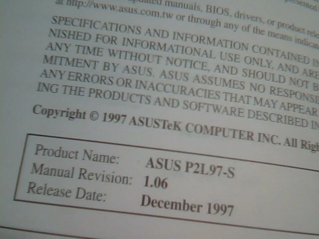 User's Guide Manual - ASUS P2L97 AGP Motherboard Intel 440LX AGPset AS9712R - image 5