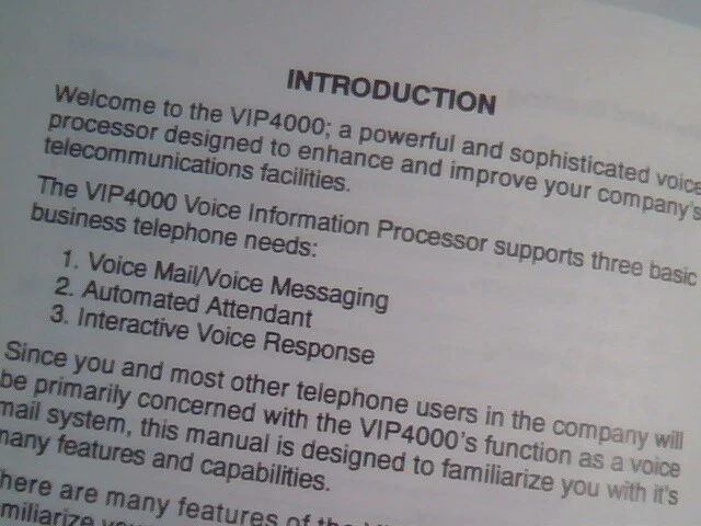 User's Guide Manual - VIP 4000 Voice Information Processor VIP4000 mail - image 4