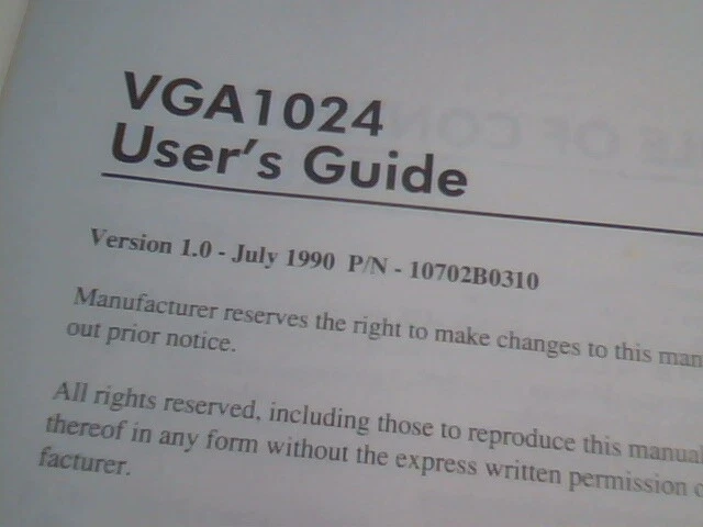 User's Manual Guide - VGA1024 PN 10702B0310 - image 4