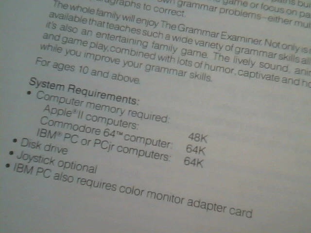 User's Manual + floppy disk - The Grammar Examiner by DesignWare Apple II+ 2 - image 3