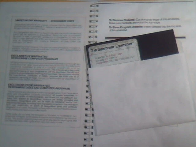 User's Manual + floppy disk - The Grammar Examiner by DesignWare Apple II+ 2 - image 6