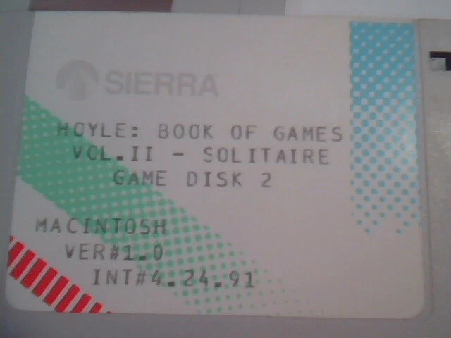3.5" Floppy disks - Sierra Hoyle: Book of Games Vol II Solitaire Macintosh v1.0 - image 3