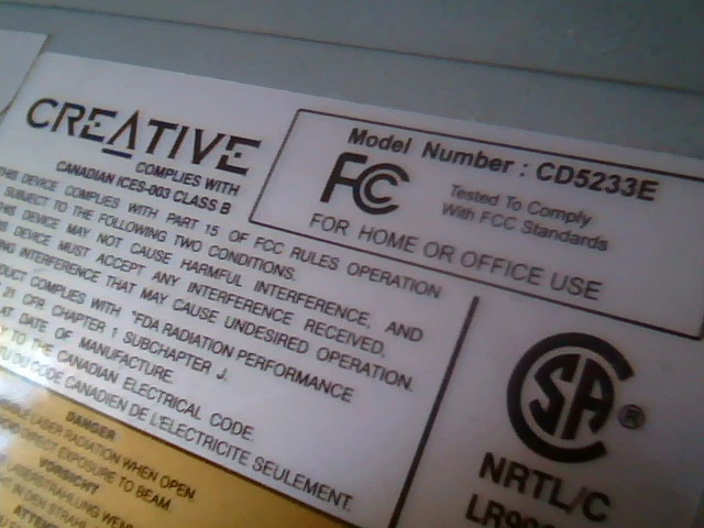 Creative CD Drive 52X CD5233E 5001030000001 QC-pass — image 3