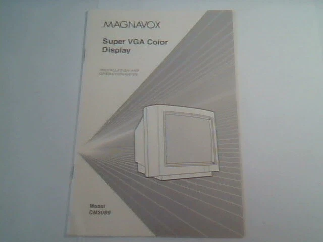 User's Manual Guide - Magnavox Super VGA Color Display CM2089