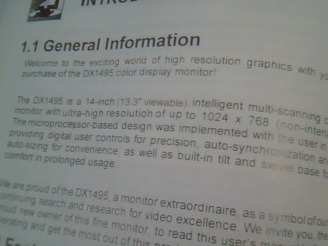 User's Manual Guide - MAG Innovation DX1495 Color Monitor - image 3
