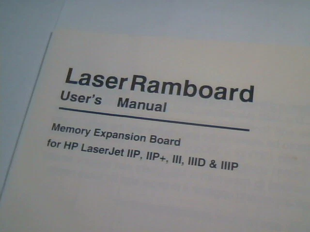 User's Manual Guide - Laser Ramboard Memory Expansion Board for HP LaserJet - image 2