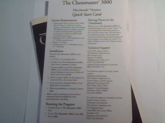 User's Manual Guide - Chessmaster 3000 + quick start guide - image 4