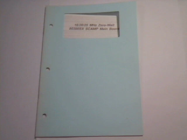 User's Manual Guide - 16/20/25 MHz Zero-wait 80386SX VLSI SCAMP Turbo Mainboard
