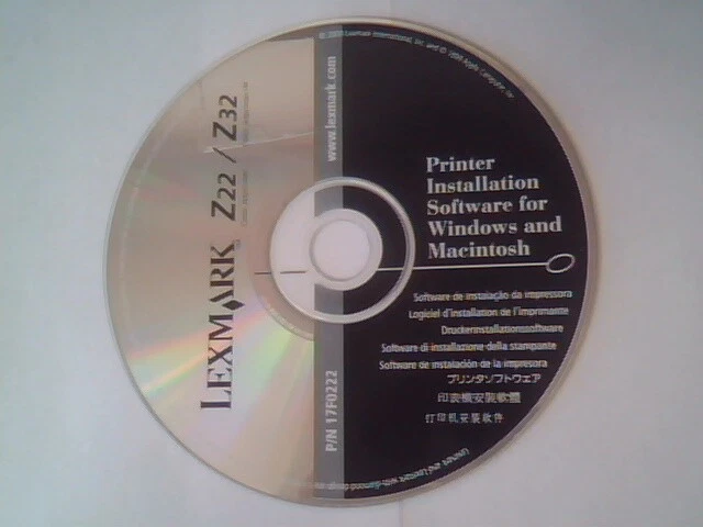CD - Lexmark Z22 Z32 Color Jet Printer jetprinter installation for windows Mac