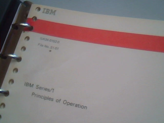 IBM Series /1 Principles of Operation GA34-0152-0 S1-01 - Original binder - image 3