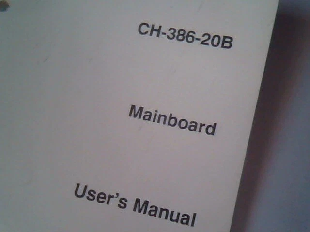 User's Manual Guide - CH-386-20B Mainboard Version 2.1 1989 - image 2