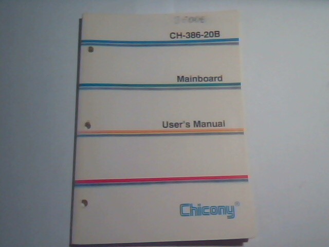 User's Manual Guide - CH-386-20B Mainboard Version 2.1 1989 - image 5
