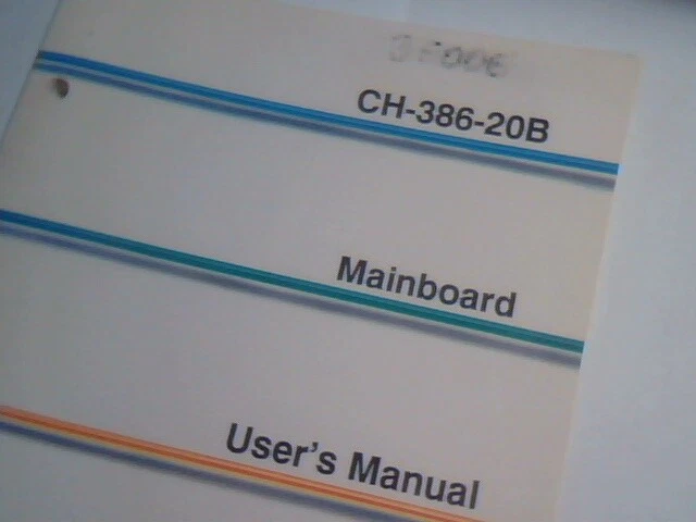 User's Manual Guide - CH-386-20B Mainboard Version 2.1 1989 - image 6