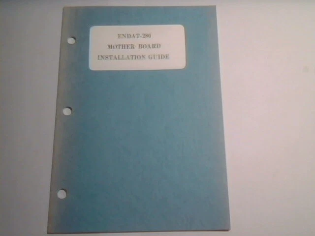 User's Manual Guide - ENDAT-286 Motherboard