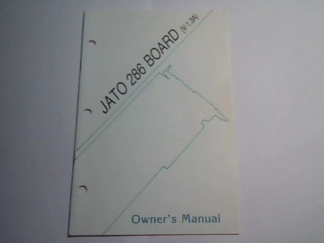 User's Manual Guide - JATO 286 System Board V-1.3A JATO286