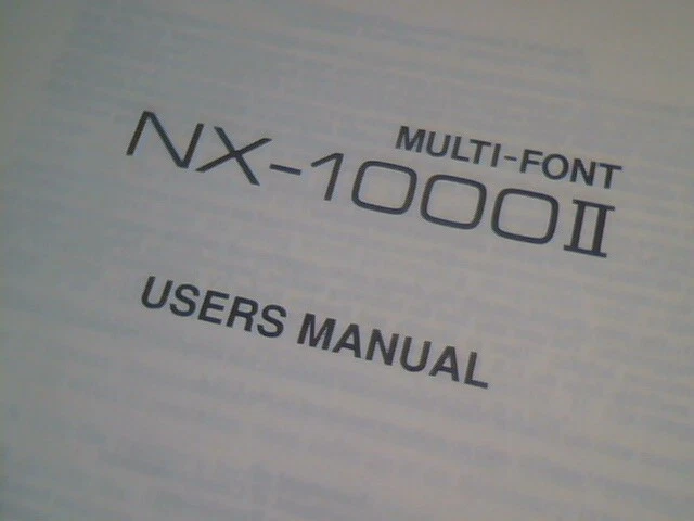 User's Manual Guide - Multi-font NX-1000II Printer Star Micronics 1989 - image 3