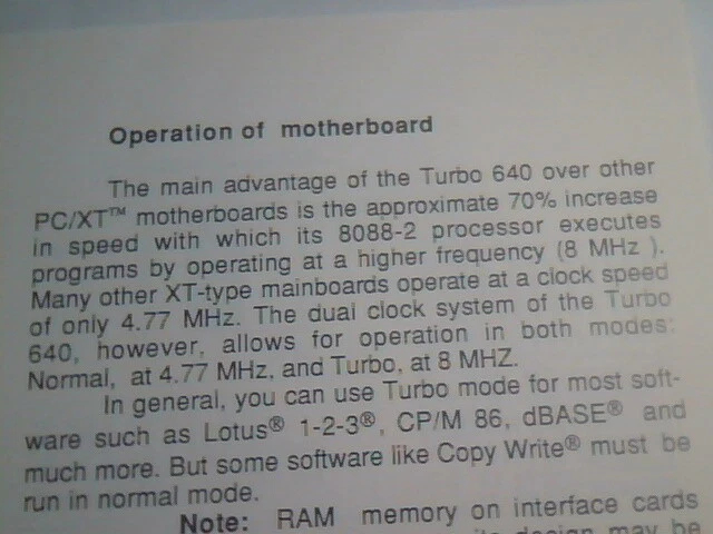 User's Manual Guide - Turbo 640 Mainboard PC/XT motherboard - image 3