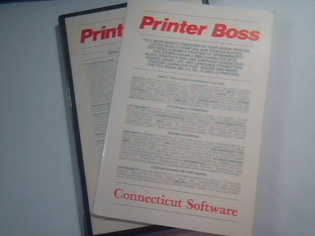 User's Manual + Floppies - Printer Boss dot-matrix printer Connecticut Software