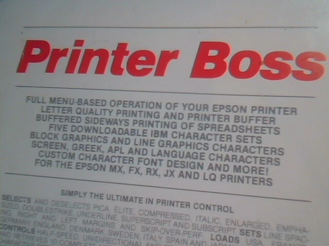 User's Manual + Floppies - Printer Boss dot-matrix printer Connecticut Software - image 2