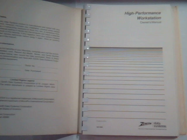 User's Manual Guide - High-performance Workstation Zenith Data Systems computer - image 3