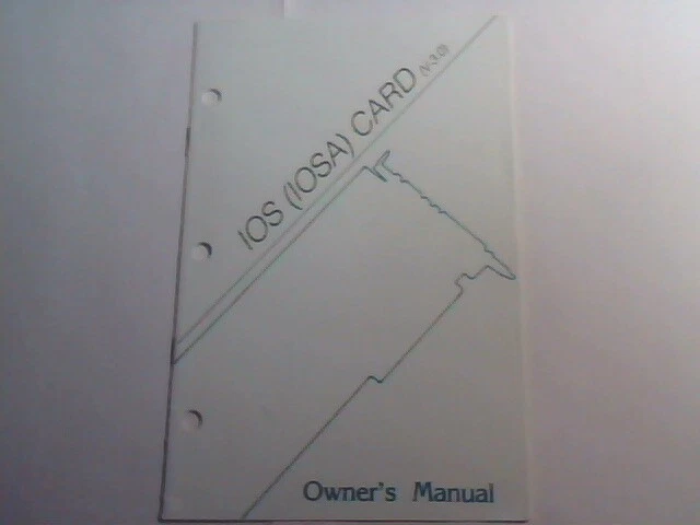 User's manual guide - IOS (IOSA) card V-3.0