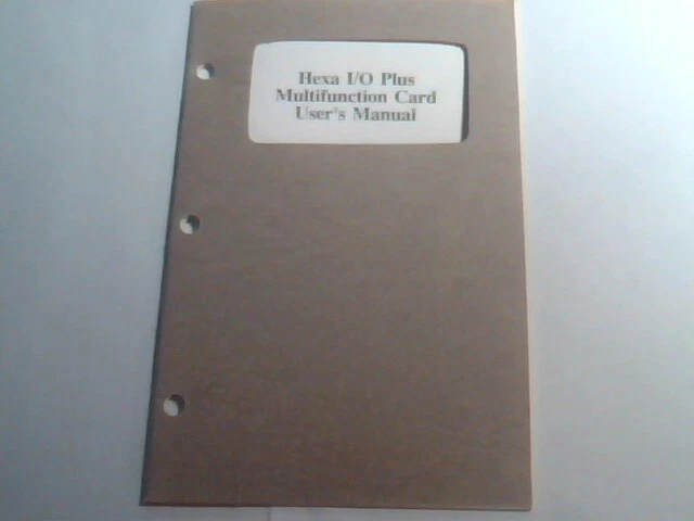 User's manual guide - Hexa I/O Plus Multifunction Card short